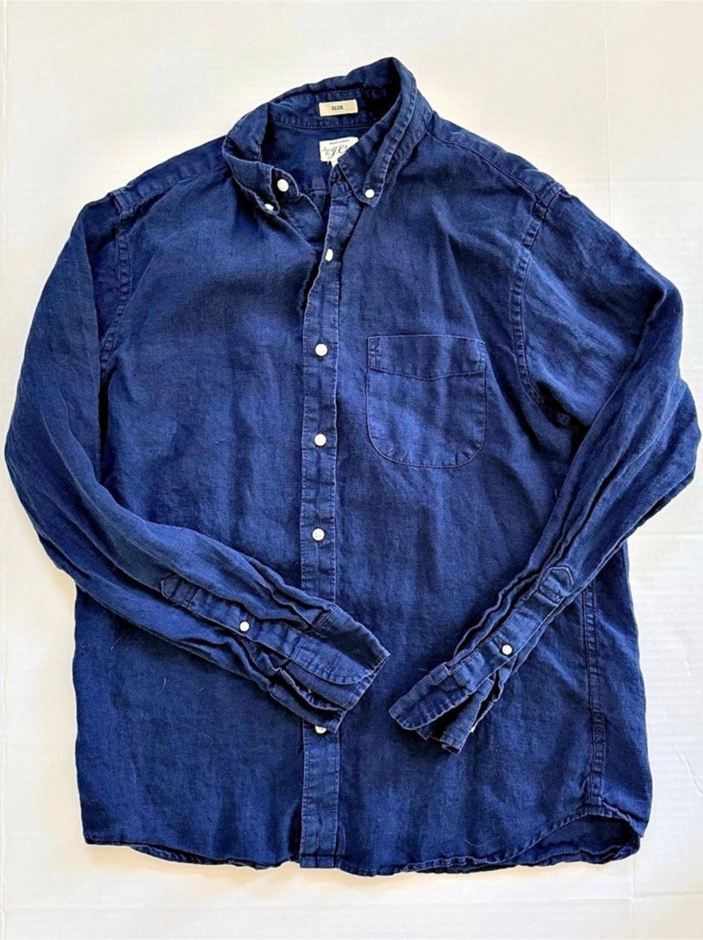 J.Crew Slim-fit Irish linen shirt Blue Medium